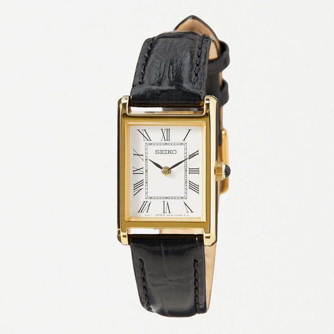 Seiko Essentials Doré & Black Cuir - SWR054