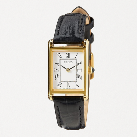 Seiko Essentials Doré & Black Cuir - SWR054